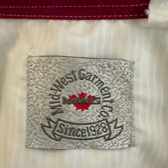 Mid West Garment Company Western Shirt SnapButton Front Pink Blue White SZ L VTG - Picture 7 of 7